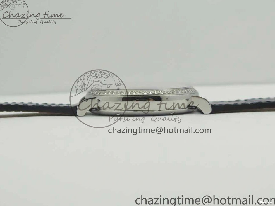 MIROTIME 0210 Fashionable Portofino IW458101 Diamond Bezel SS MK 1:1 Best Edition Blue Dial On Blue Leather Strap MIYOTA 7169